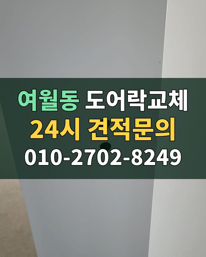 여월동 도어락교체 24시 견적문의 010-2702-8249 현장 확인